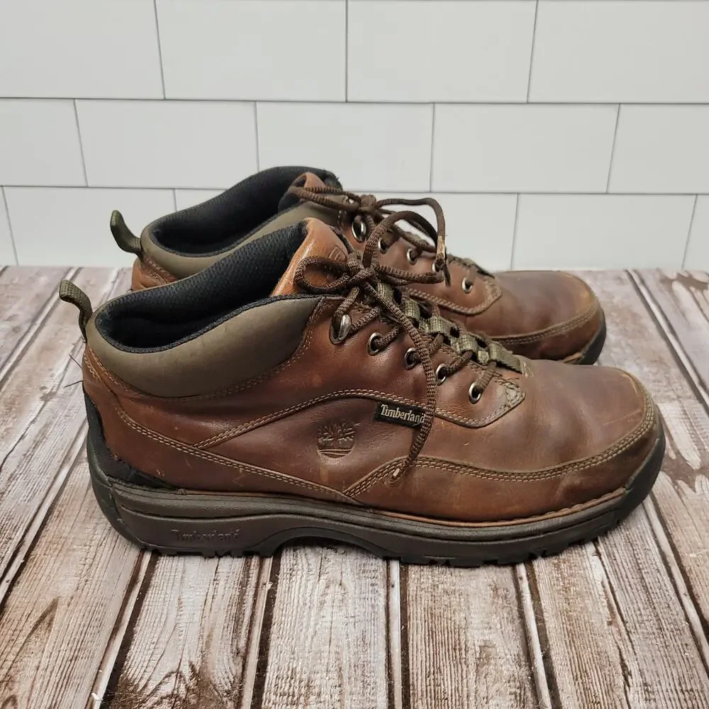 Timberland Trek Travel Leather Hiking Boots Brown Men's Size 11